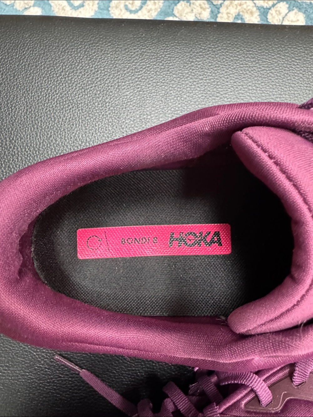 Hoka Bondi 8 Women's Plum and Hot Pink Running Shoes, 11 - Picture 2 of 7